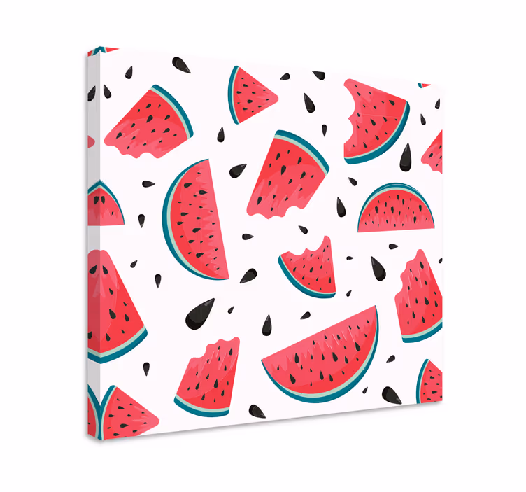 Leinwandbild obst erfrischende wassermelonen-scheibe - TenStickers