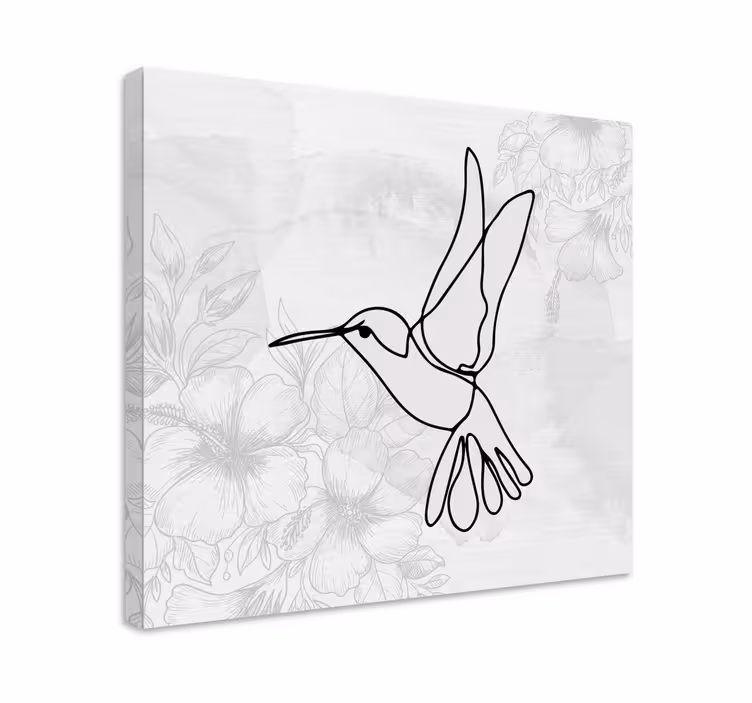 Leinwandbild vogel elegante kolibri silhouette - TenStickers