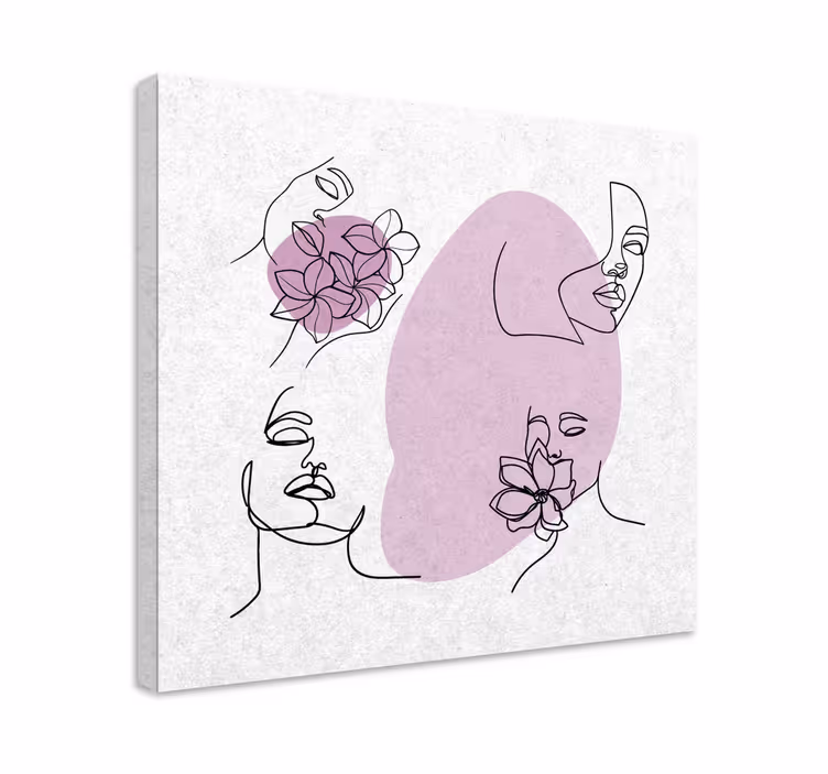 Leinwandbild abstrakte blumen gesichter - TenStickers