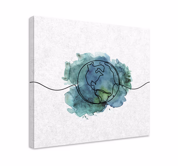 Weltkarte leinwand moderne weltumrisse - TenStickers