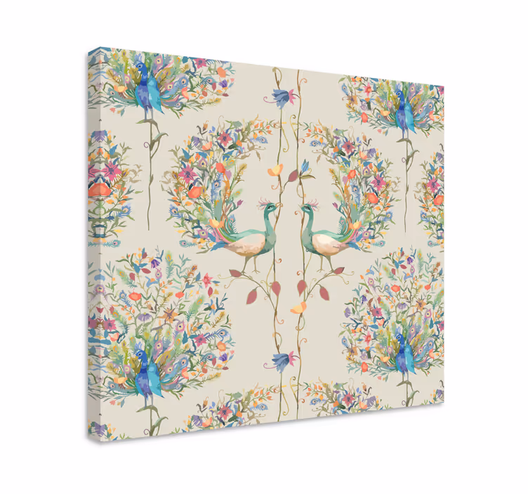 Leinwandbild Vogel Garten mit vielseitigem dekor und vögel - TenStickers
