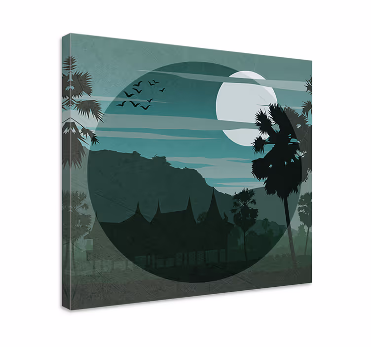 Wandbilder landschaft ruhige mondscheinansicht - TenStickers