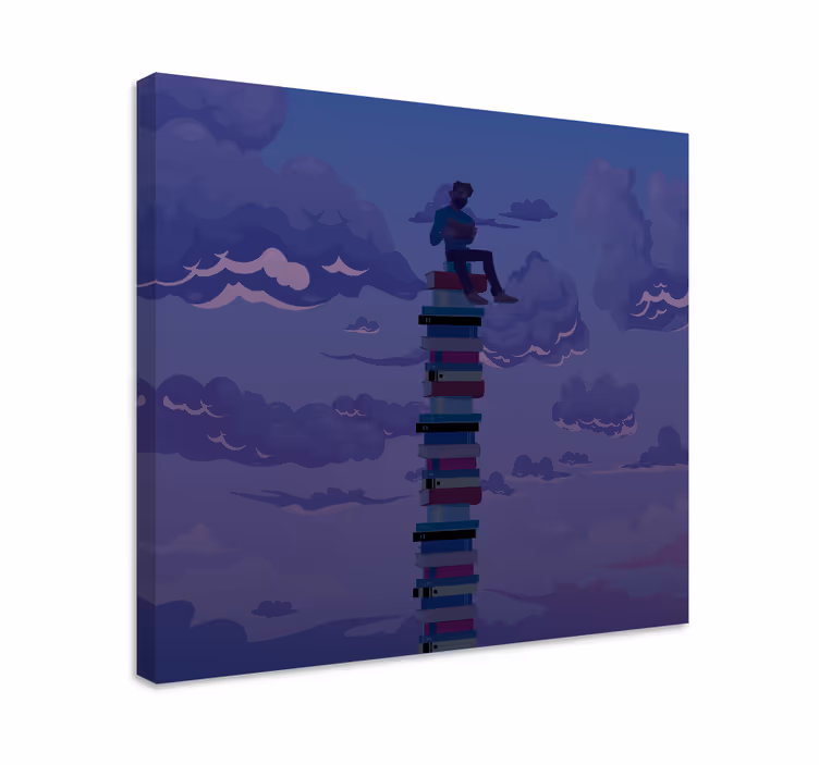 Wandbilder vintage himmelwärts stapel bücher - TenStickers