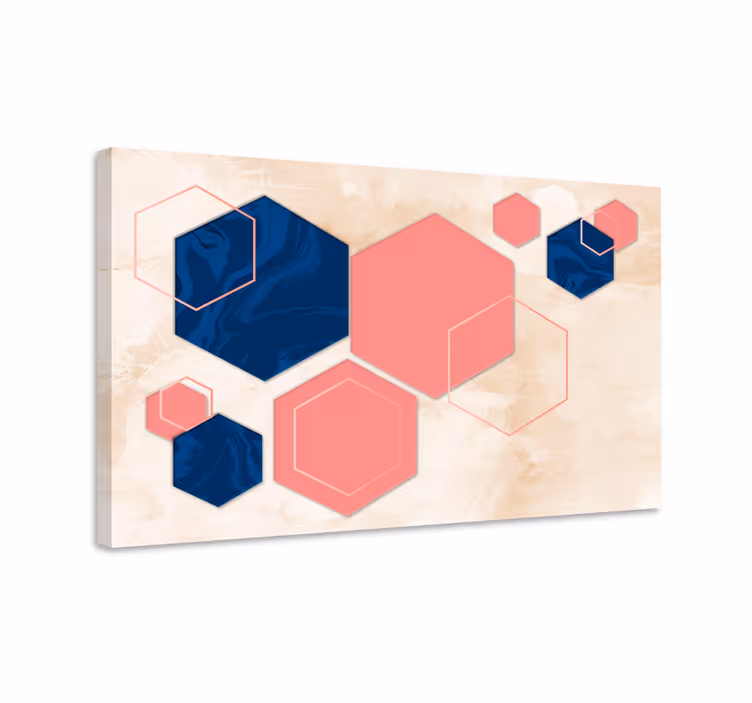 Geometrische wandbilder in abstrakten sechseckigen formen - TenStickers