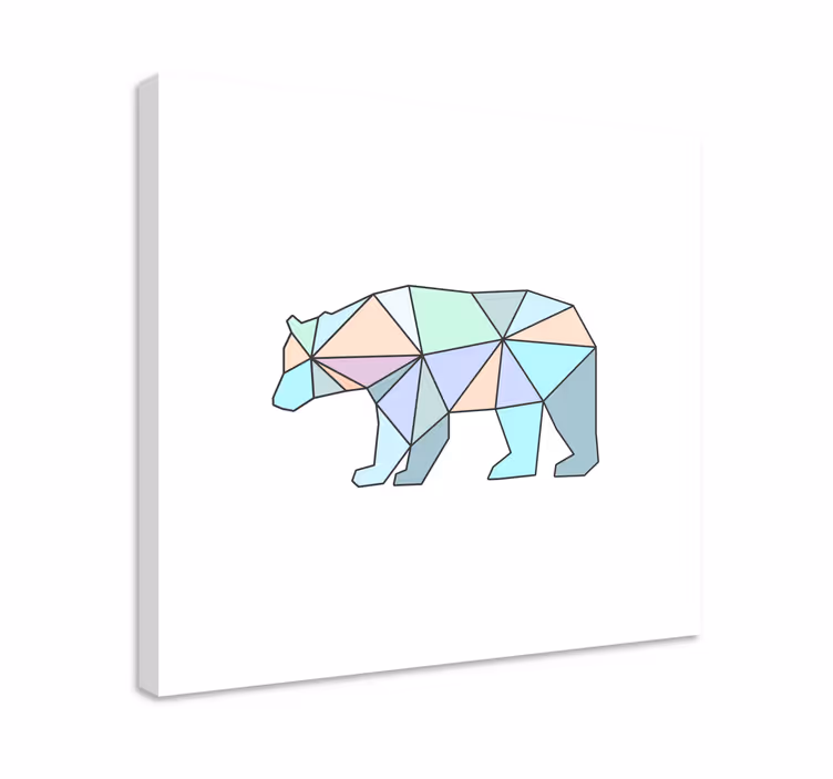 Wandbild tier geometrische bärenfigur - TenStickers