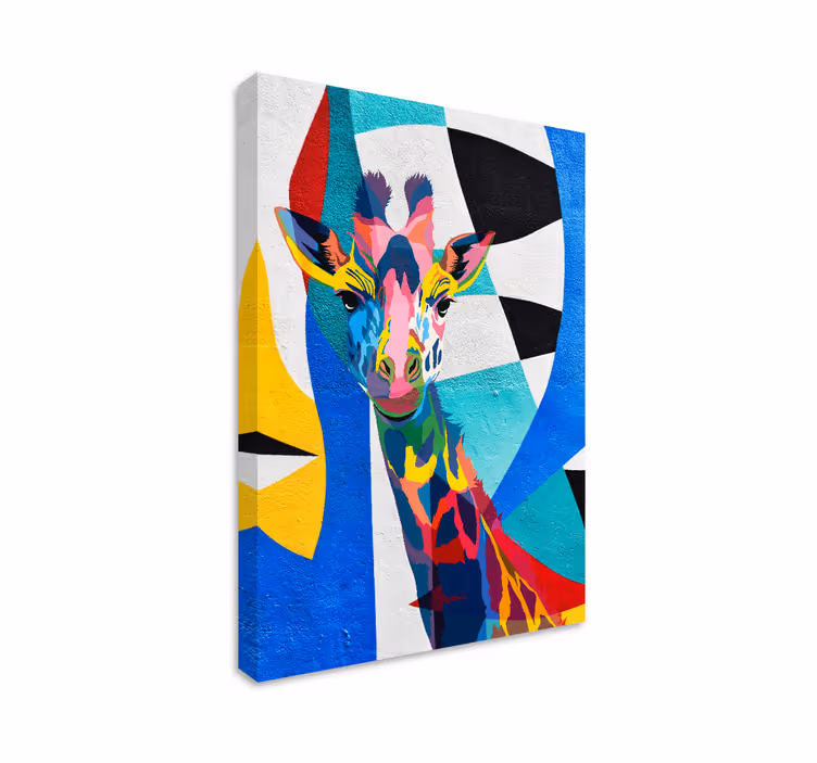 Wandbild tier buntes giraffenporträt - TenStickers