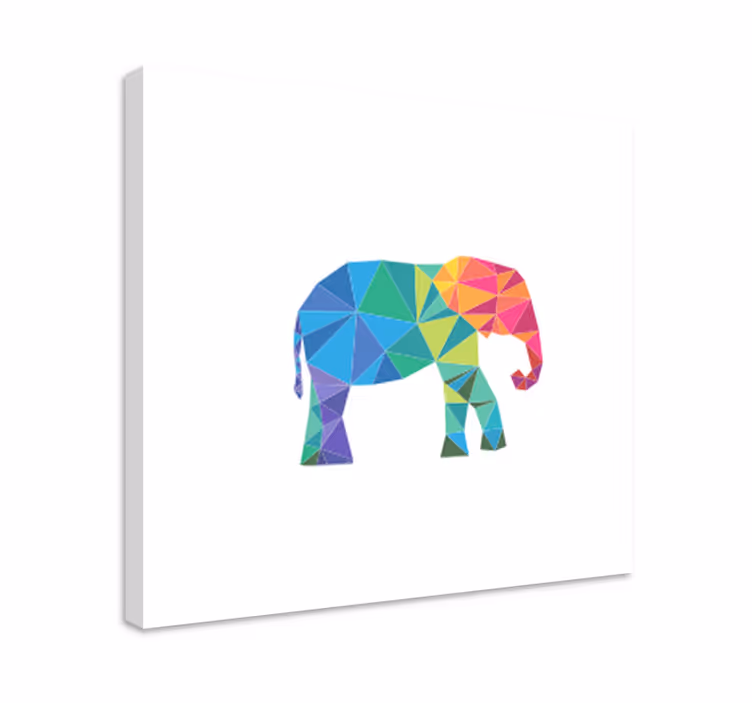 Elefanten Leinwand bunter polygonaler elefant - TenStickers