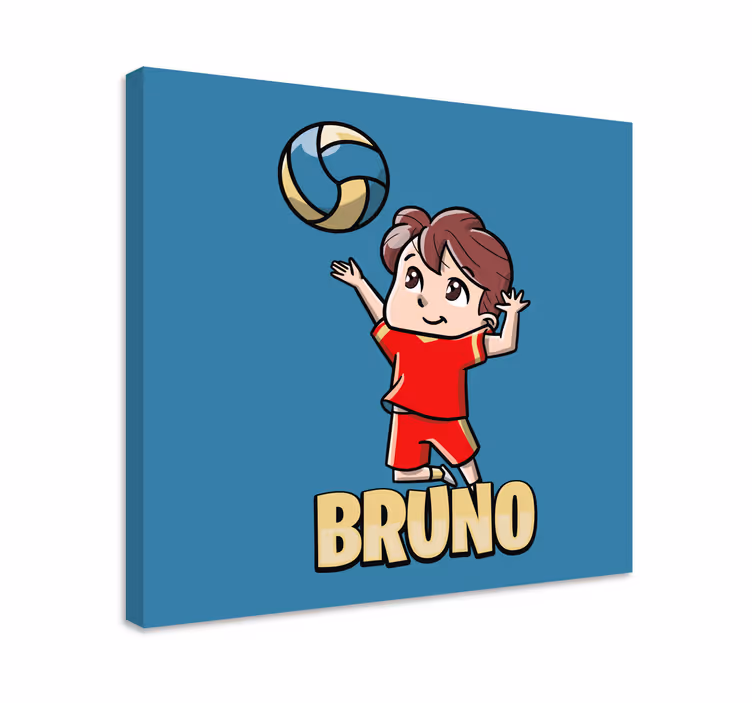 Leinwandbild Jugendliche aktiver junge mit volleyball - TenStickers