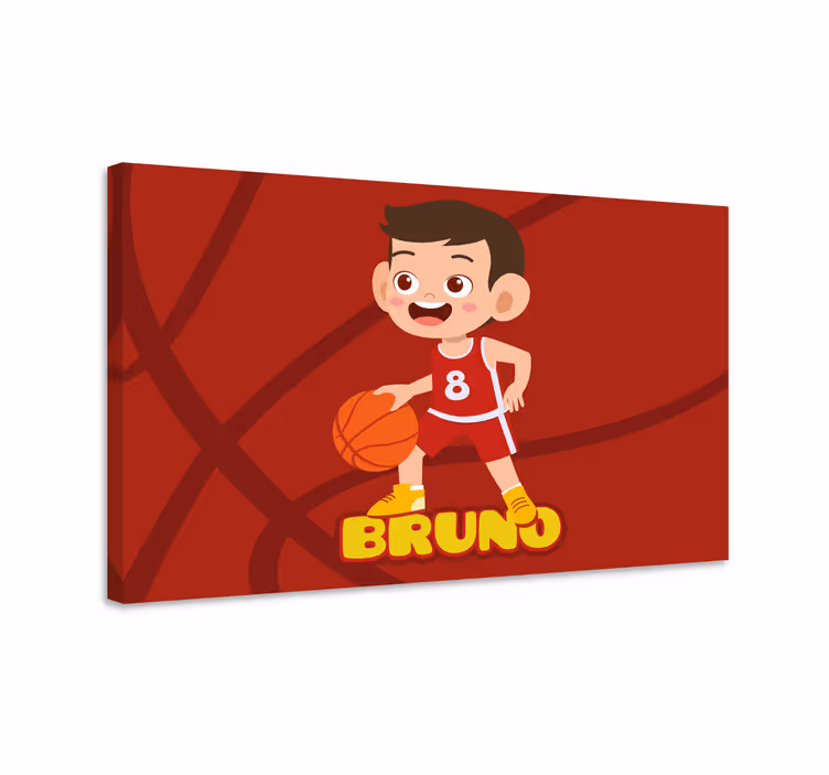Leinwandbild sport fröhlicher basketballspieler - TenStickers