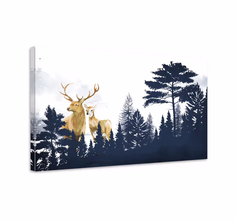 Hirsch bild leinwand majestätische rehe - TenStickers