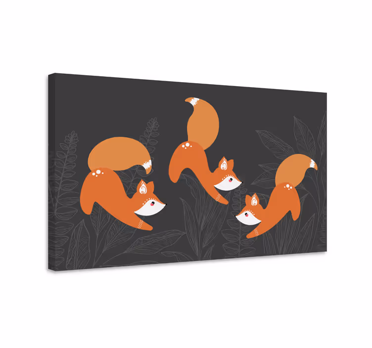 Wandbild Tier fuchs spielt - TenStickers