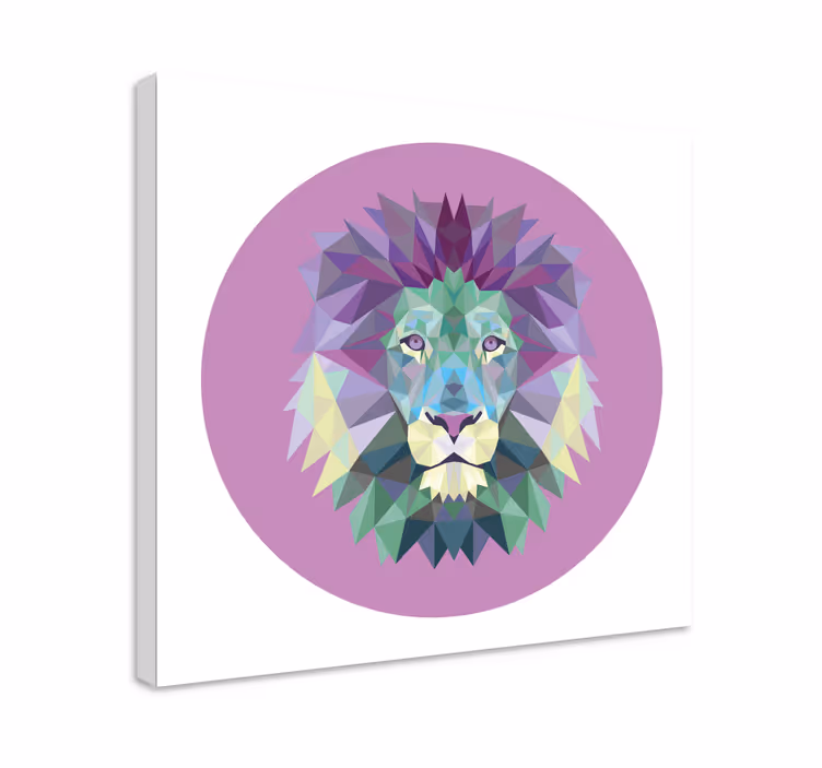 Wandbild tier löwenkopf geometrie - TenStickers