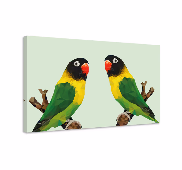 Leinwandbild vogel polygonale papageien darstellung - TenStickers