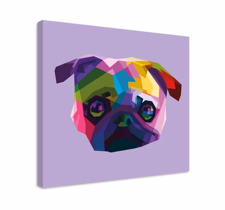 Wandbilder hunde buntes mops gesicht - TenStickers