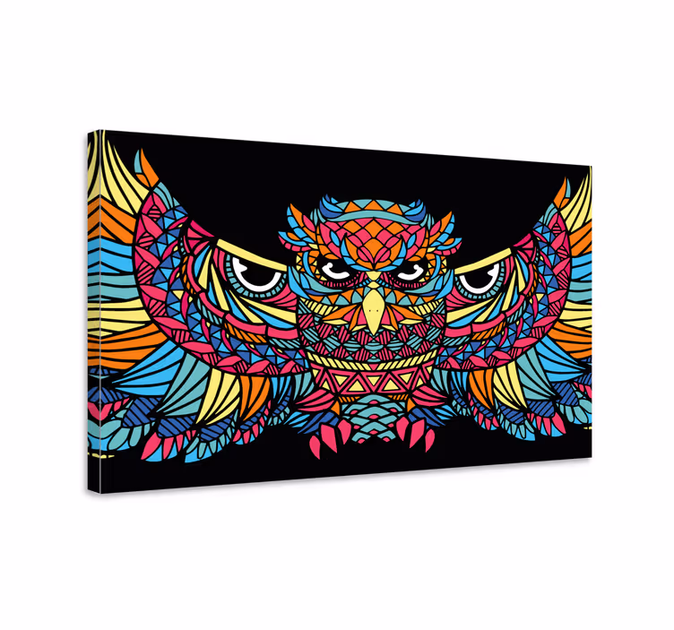 Leinwandbild Vogel Geometrische tiere tapfere eule - TenStickers