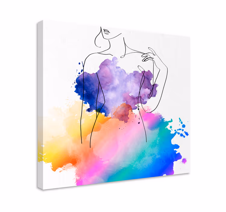 Leinwandbild abstrakte weibliche silhouette - TenStickers