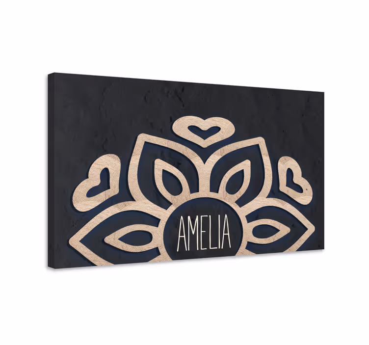Buddha bilder leinwand blumenmuster mit herzen - TenStickers