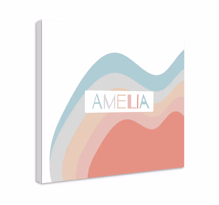 Leinwandbild mit gewellten textformen - TenStickers