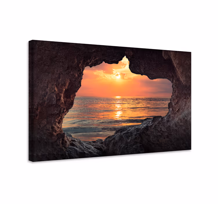 Wandbilder landschaft sonnenuntergang durch felsen - TenStickers