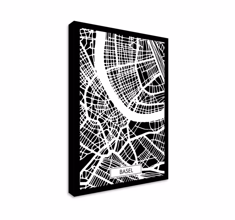 Leinwandbild Karte von Basel - TenStickers