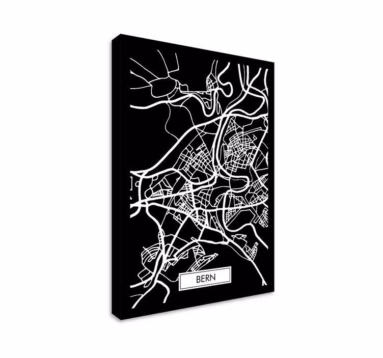Leinwandbild karte von Bern - TenStickers