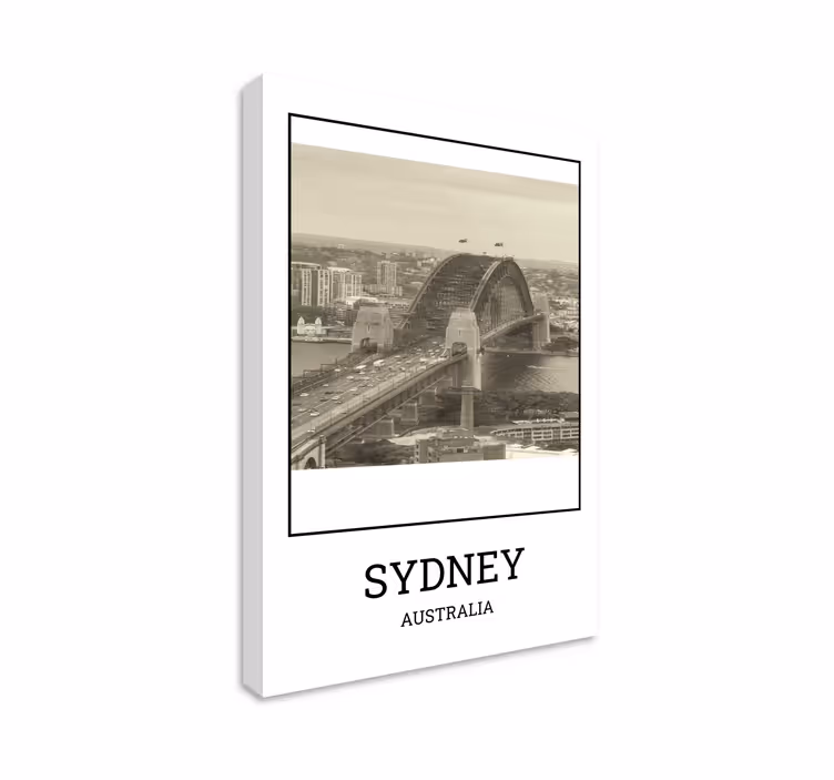 Leinwandbild Sydney weiß und schwarz - TenStickers