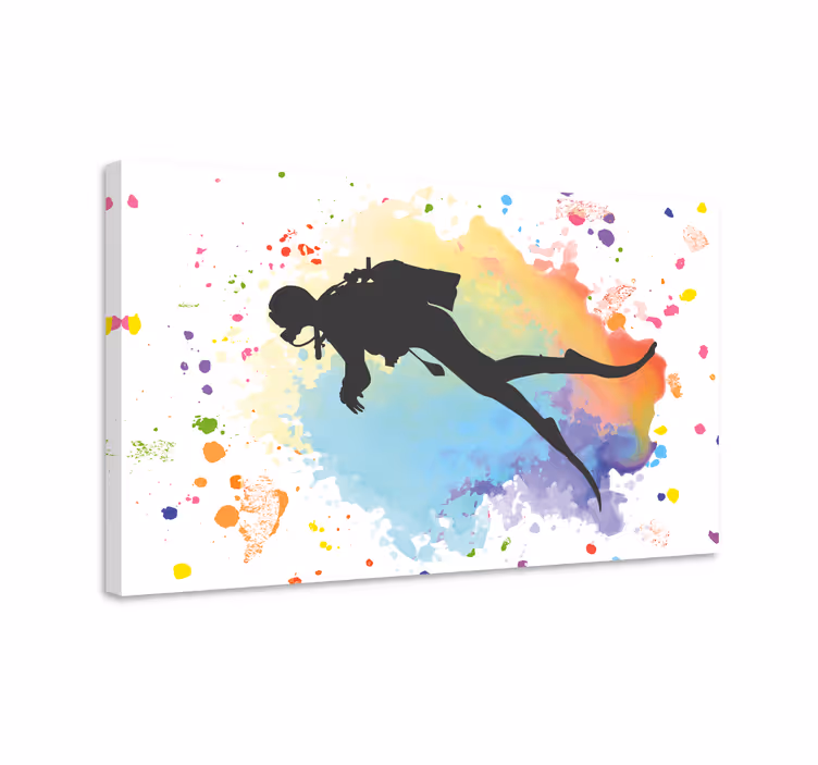 Wandbild Taucher Aquarell - TenStickers