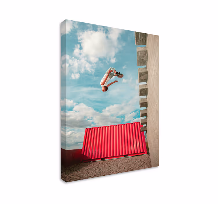 Wandbild Parkour über den Dächern - TenStickers