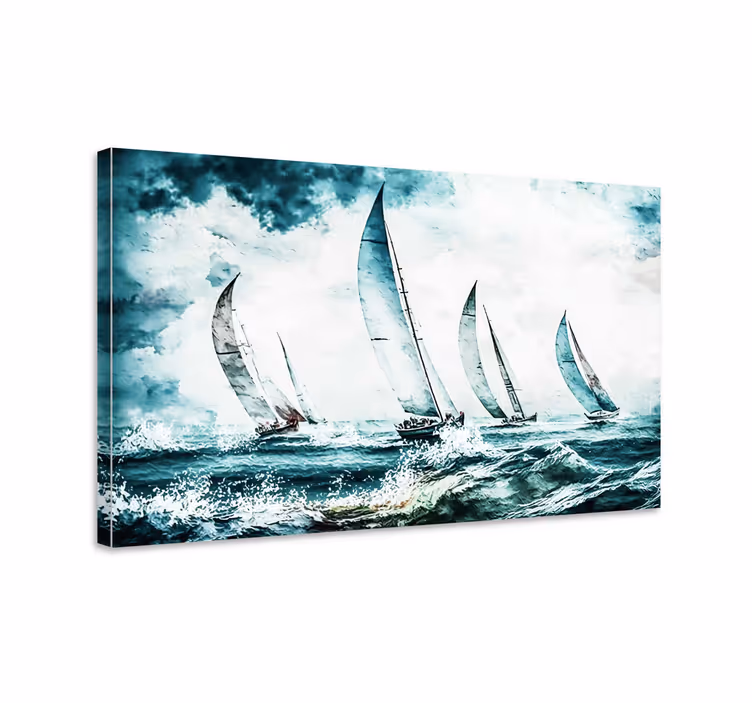 Wandbild Esszimmer Boote auf See - TenStickers
