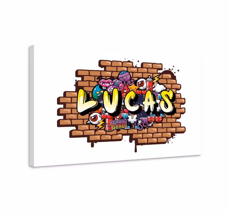 Leinwandbild Kinderzimmer Graffiti Name Ziegel - TenStickers