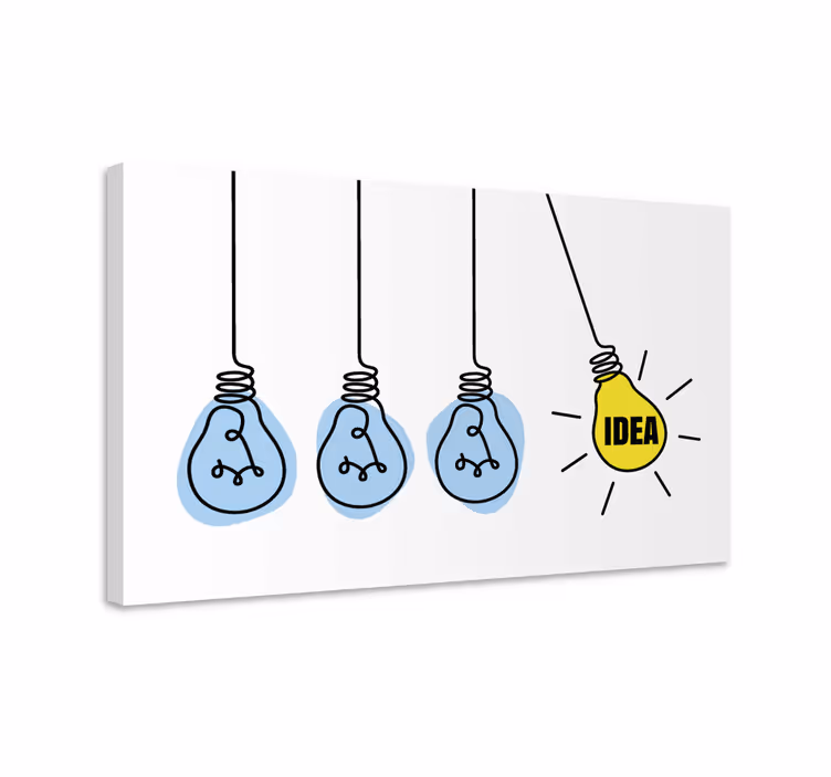 Wandbild Motivation idee mit Leuchtbirnen - TenStickers