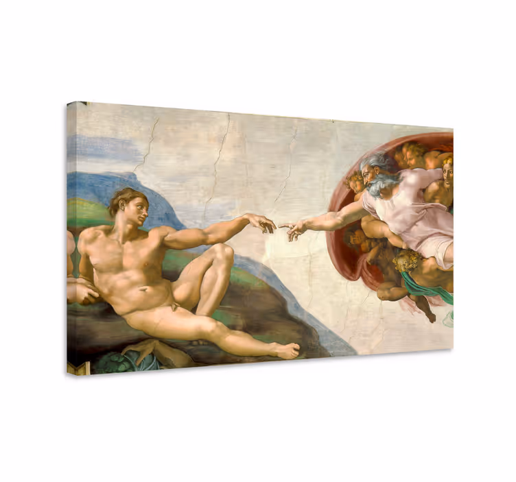 Kunst auf Leinwand die Schöpfung des Adam - TenStickers