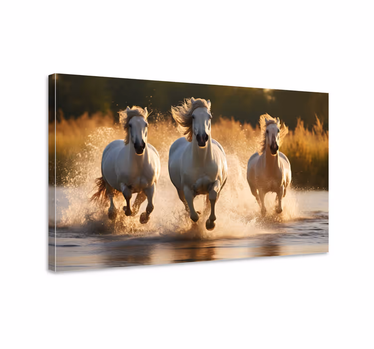 Wandbild Wohnzimmer  Pferde laufen - TenStickers