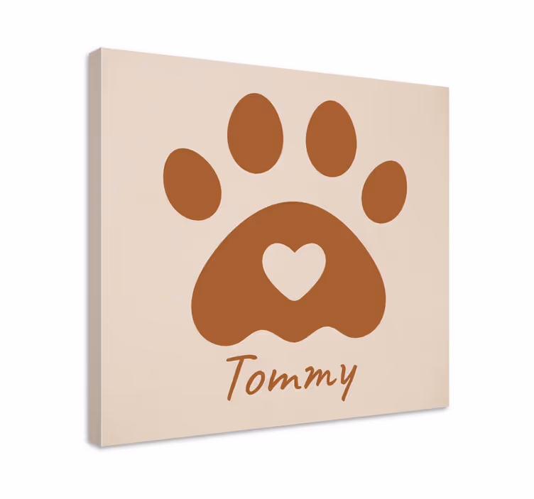 Leinwandbild personalisierte Pfote mit Namen - TenStickers