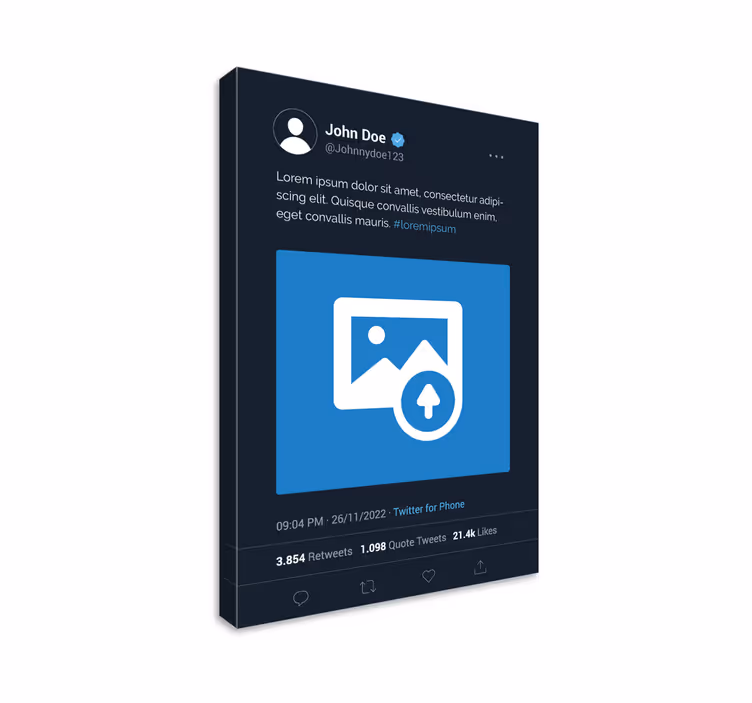 Leinwandbild Twitter X Screen personalisiert - TenStickers