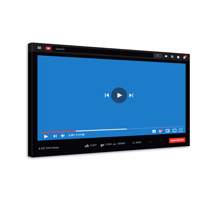 Leinwandbild Youtube Video personalisiert - TenStickers