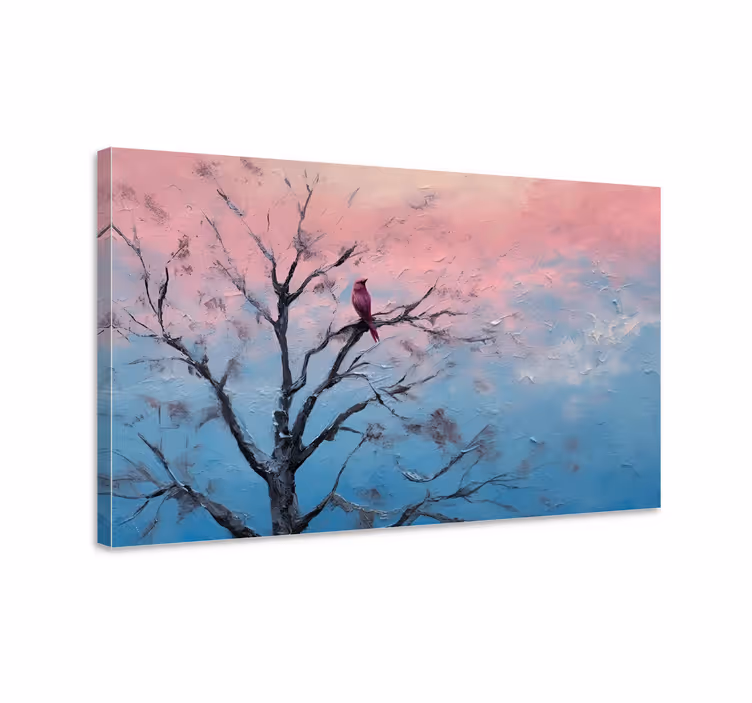 Leinwandbild Vogel im Baum Gemälde - TenStickers