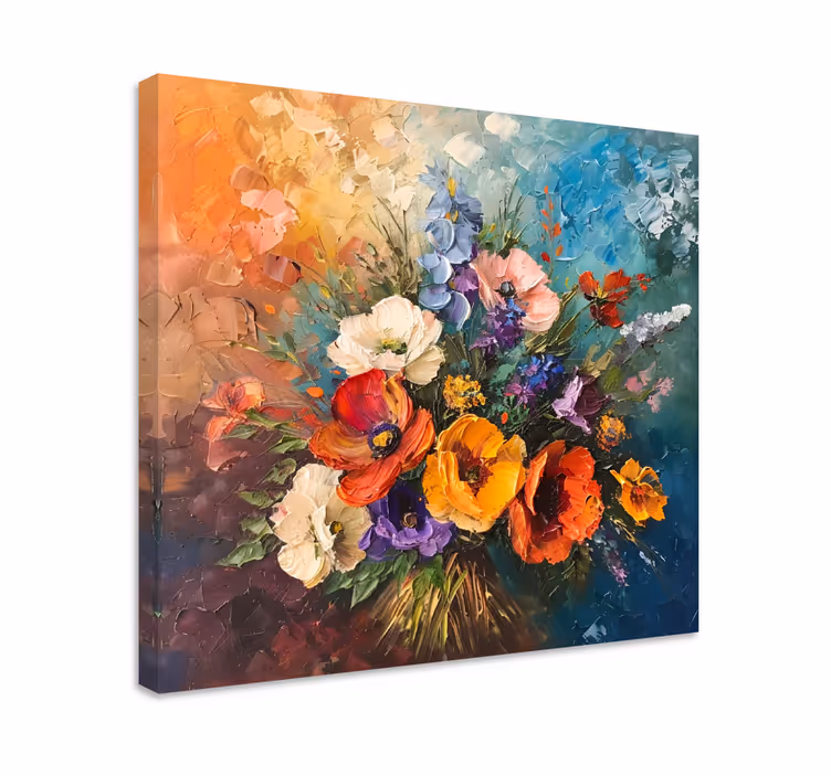 Leinwandbild Blumenstrauß Gemälde - TenStickers