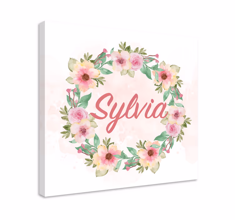 Leinwandbild mit Namen Blumenkranz - TenStickers