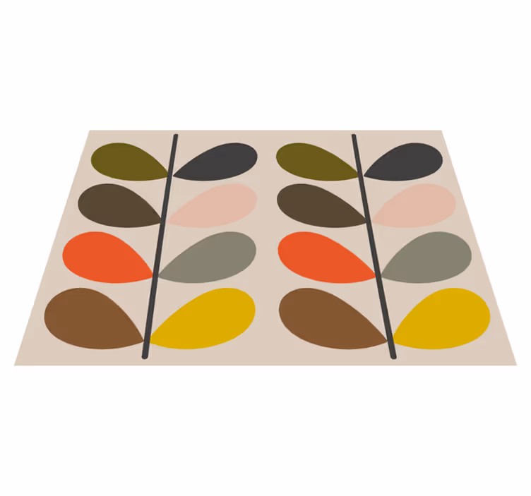Vinyl Teppich modern abstrakte blattformen - TenStickers