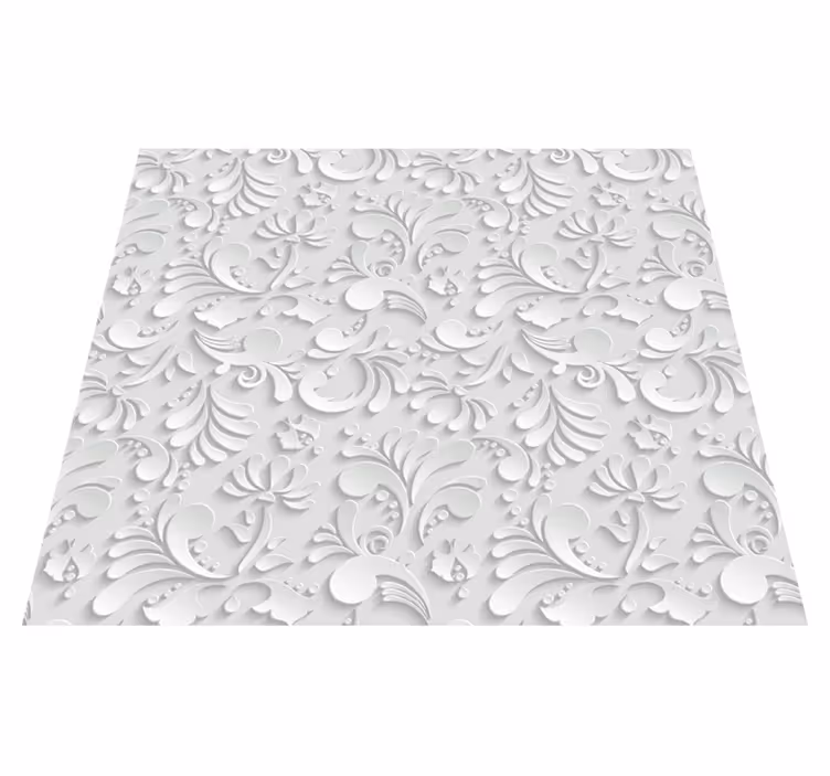 Vinyl Teppich weiß 3d-blumenmuster - TenStickers