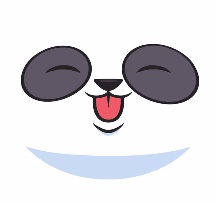 Vinyl Teppich weiß Panda Gesicht - TenStickers