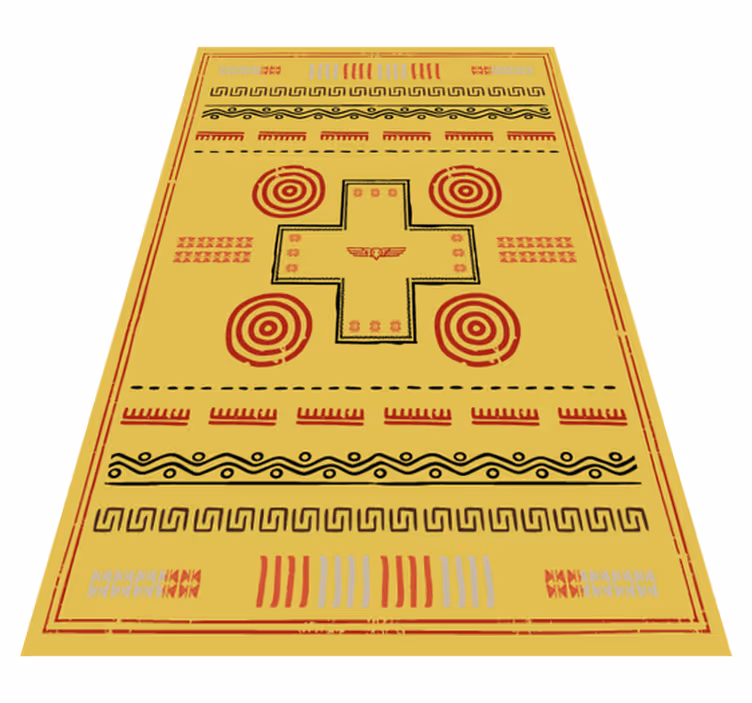 Vinyl Teppich gelb ethnisches design - TenStickers