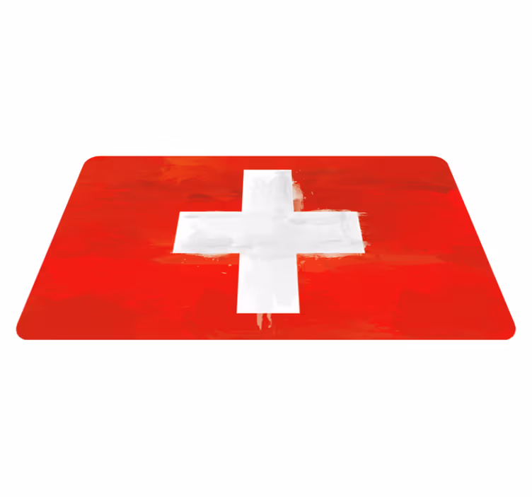 Vinyl Teppich Badezimmer schweizer flagge - TenStickers
