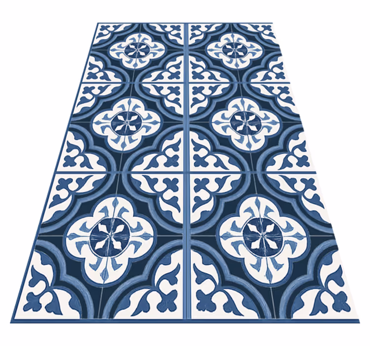 Vinyl Teppich Wohnzimmer blau majorica portugiesisch - TenStickers