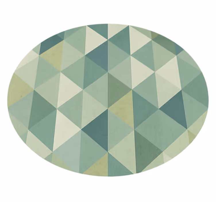 Vinyl Teppich grün geometrisches dreiecksdesign - TenStickers