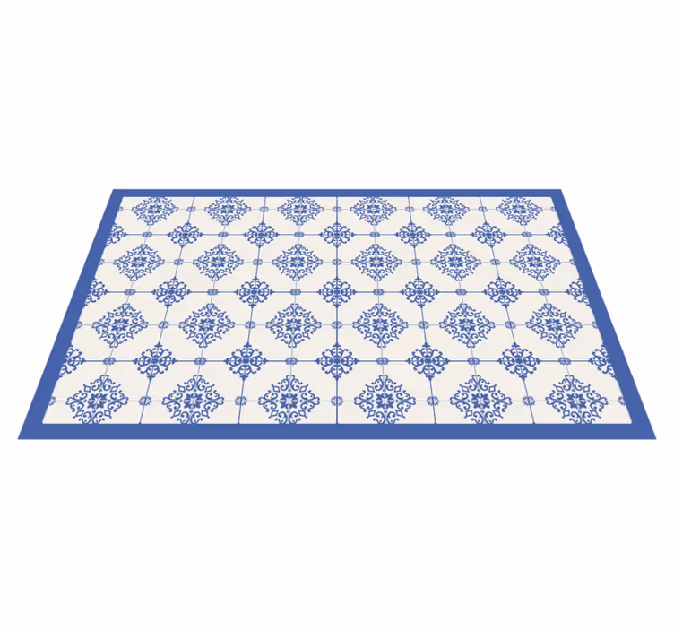 Vinyl Teppich blau marokkanische beige fliesen - TenStickers