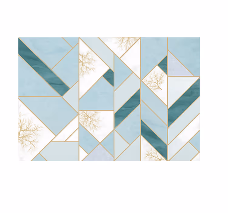 Vinyl Teppich Marmor aqua geometrisches muster - TenStickers
