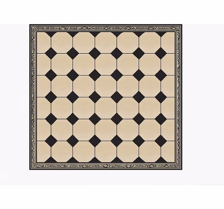 Vinyl Teppich Küche rautenbeige kariert - TenStickers