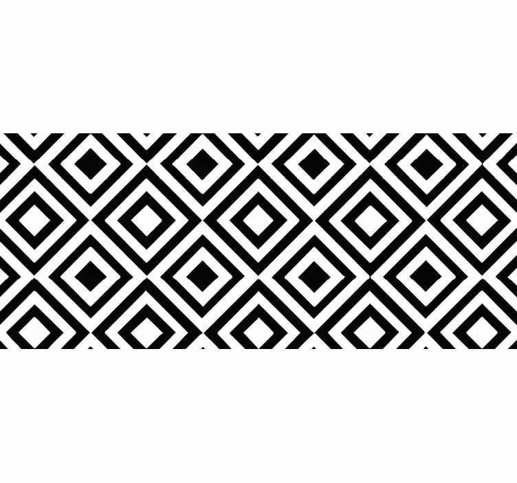 Vinyl Teppich geometrisch schwarzweiß - TenStickers